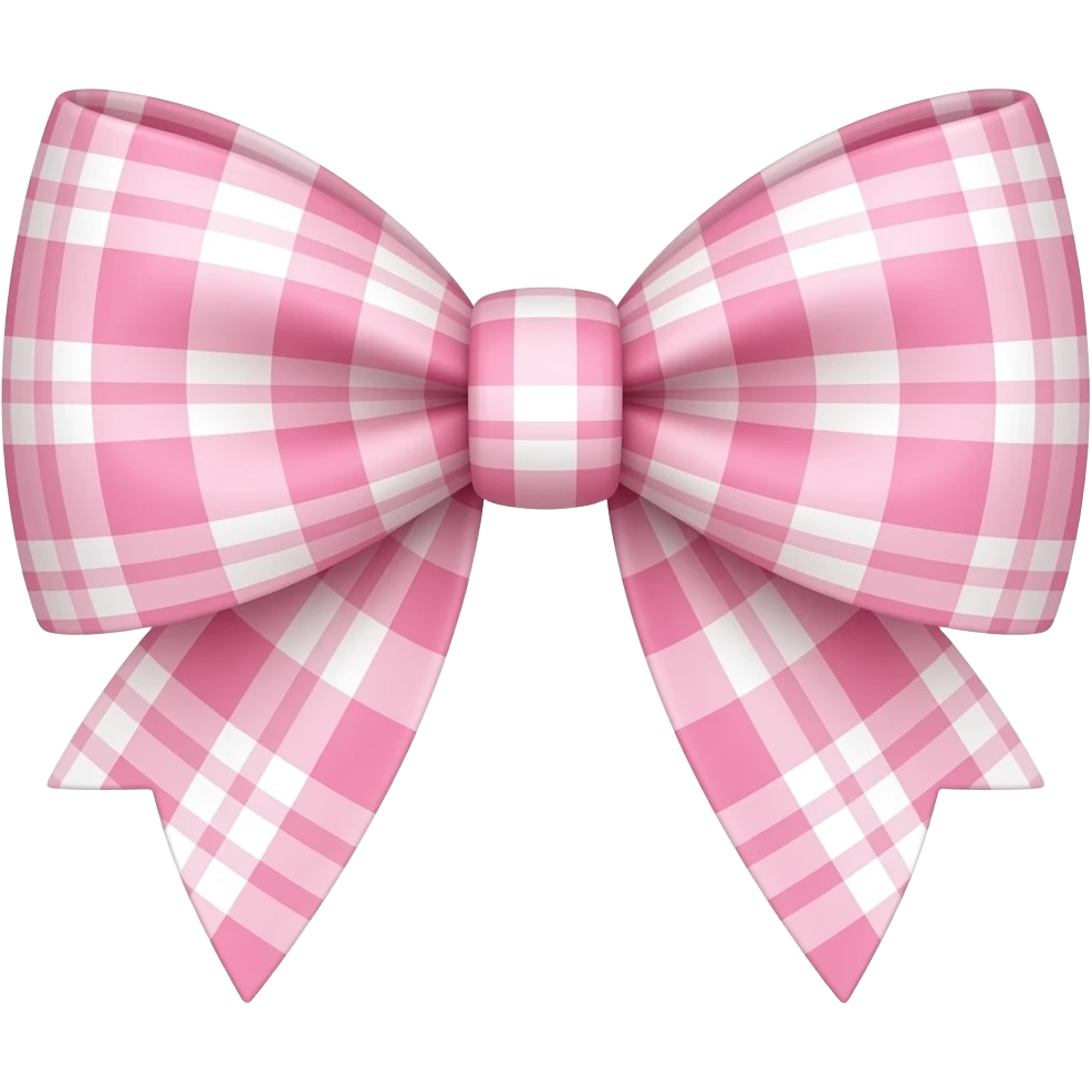 Light pink plaid coquette bow emoji