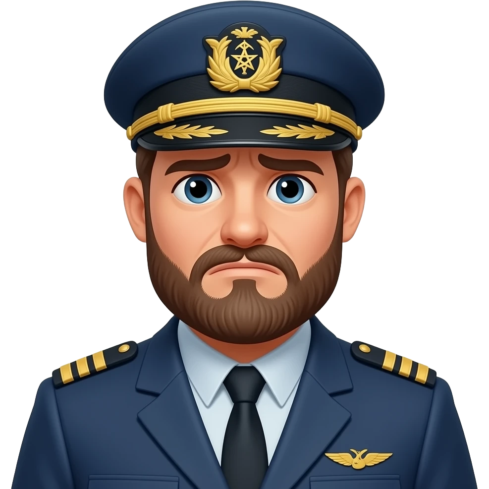 fleet captain with beard, disappointed emoji
