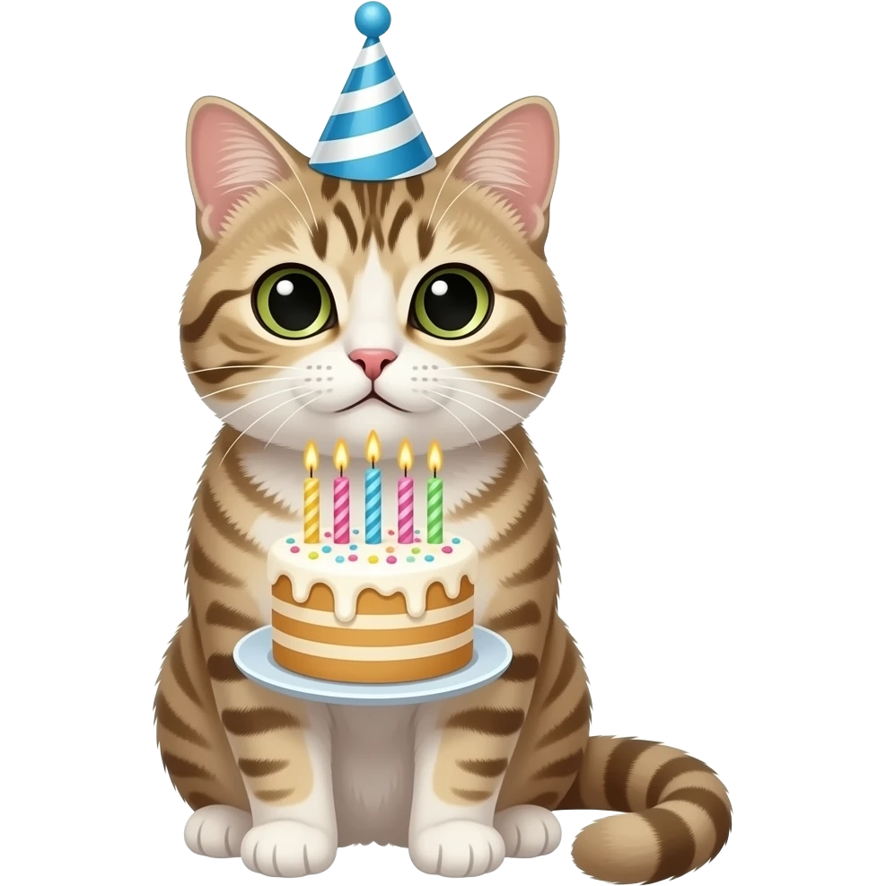 cat with birthday cake emoji