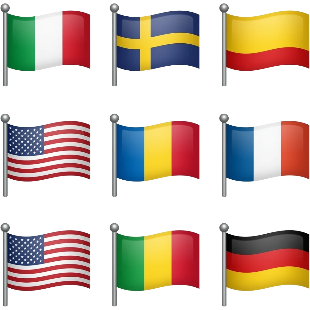 Flag different shapes emoji