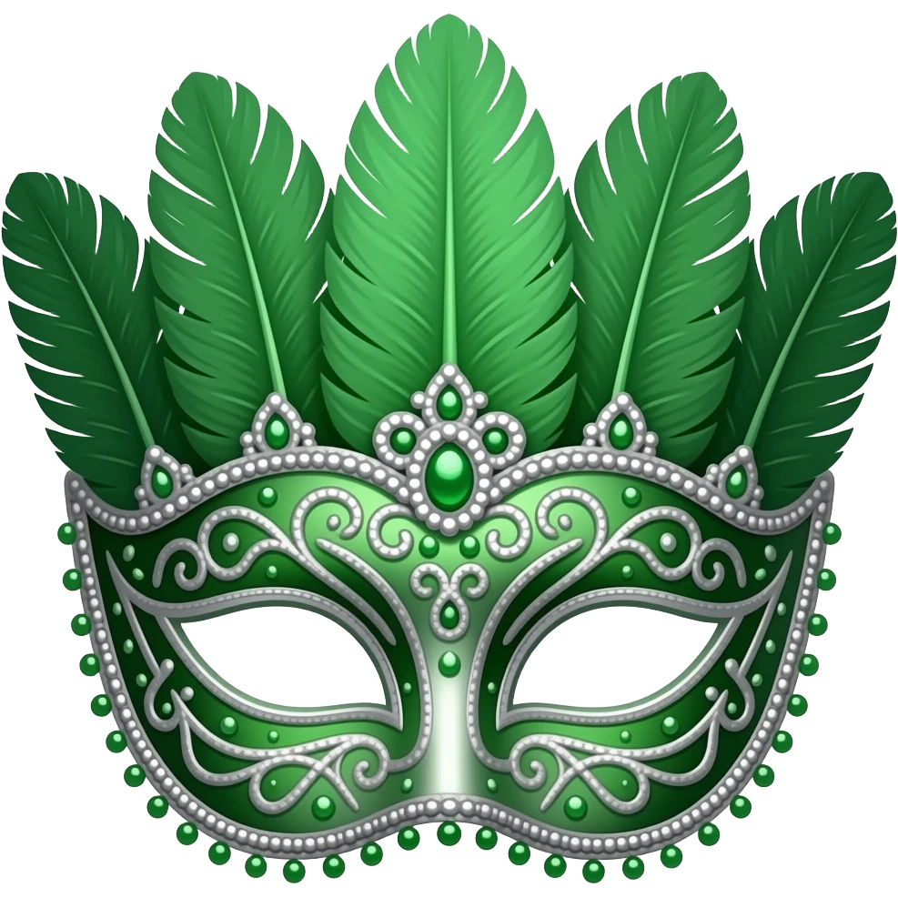 Green Venetian carnival mask emoji