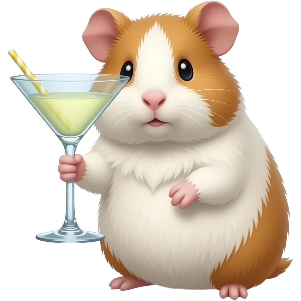 Guinea pig with martini emoji