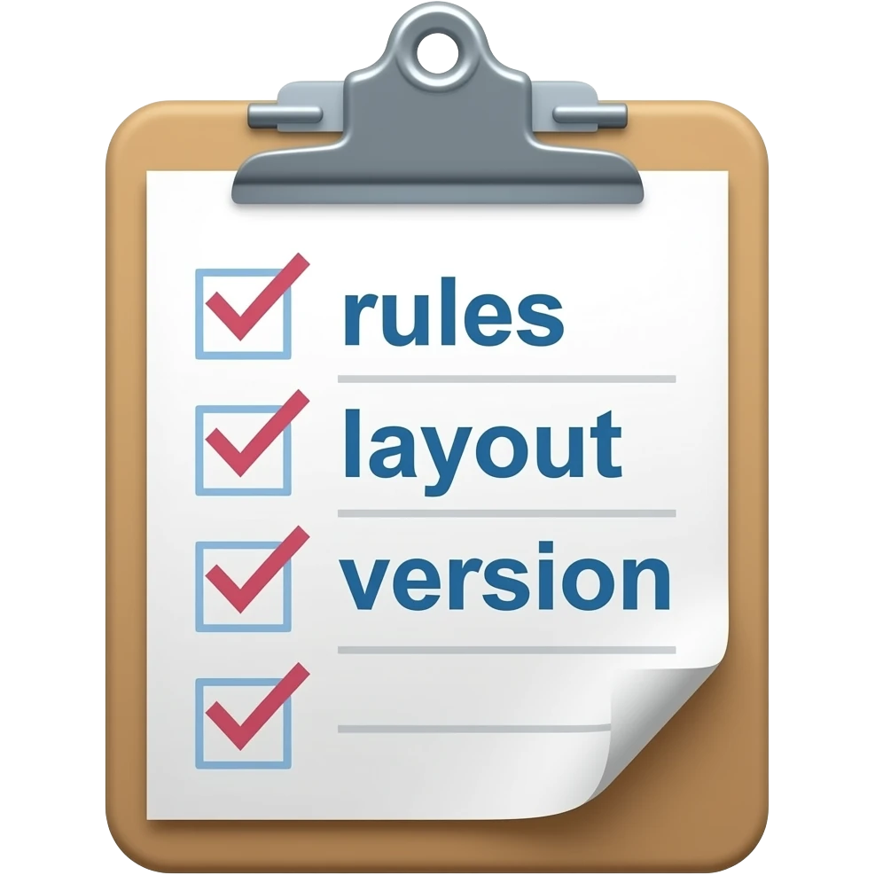 make an emoji of a checklist clipboard saying rules layout version emoji
