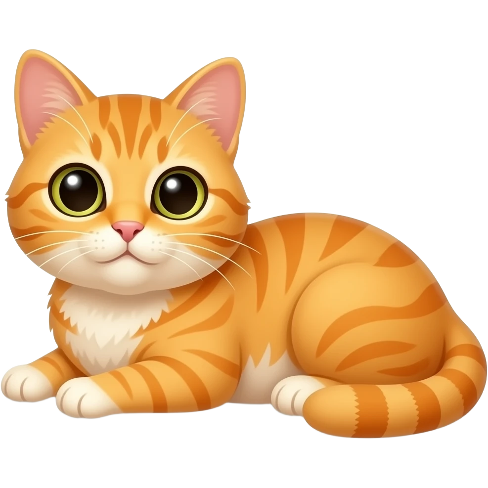 Cute laying down ginger cat emoji