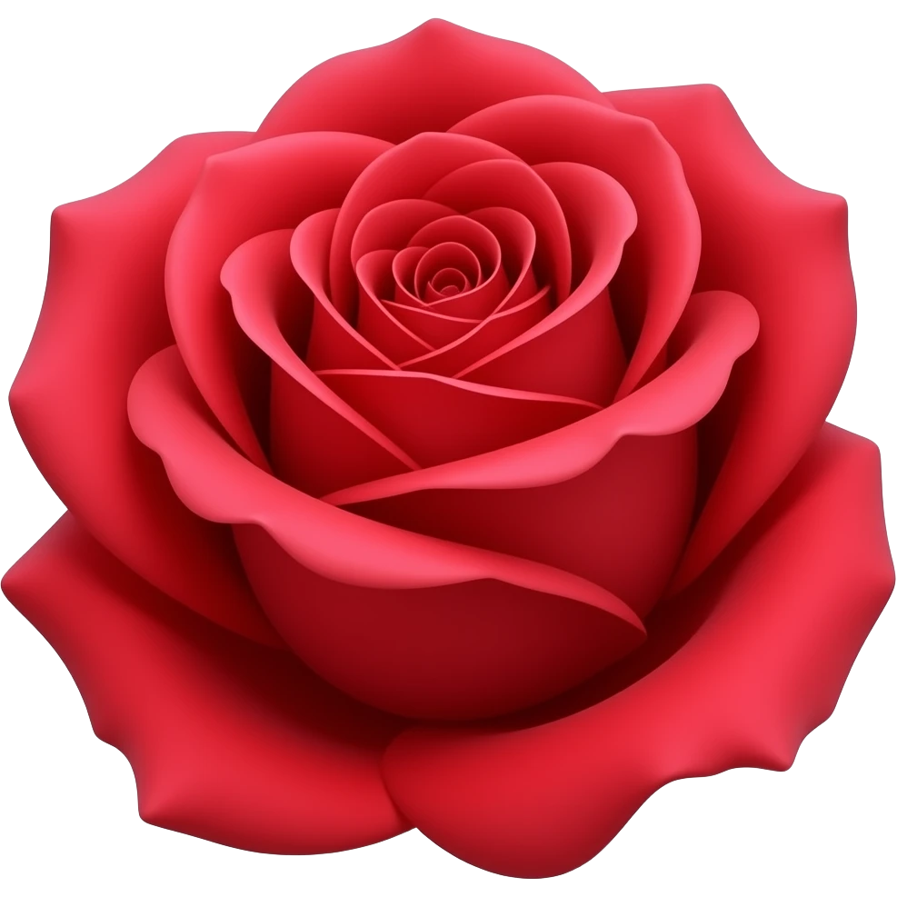 Realistic vector rose, saturated red with crimson undertones, detailed ...