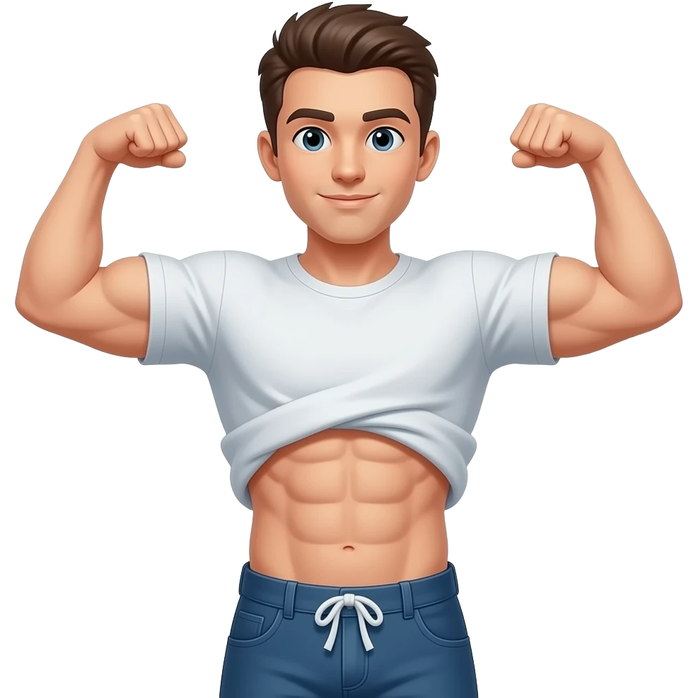 Flexing six pack emoji