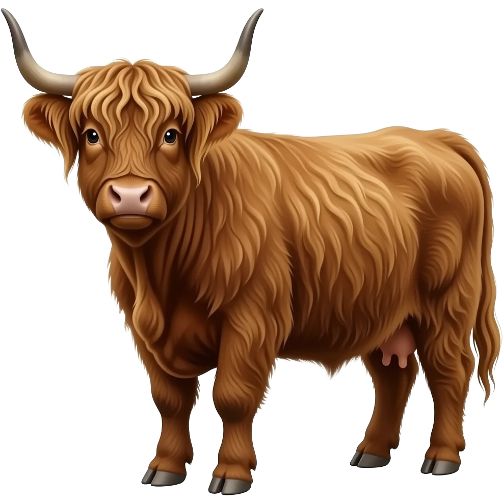 Highland cow realistic emoji
