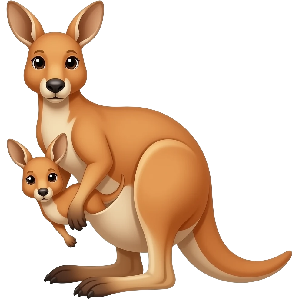 Kangaroo and joey emoji