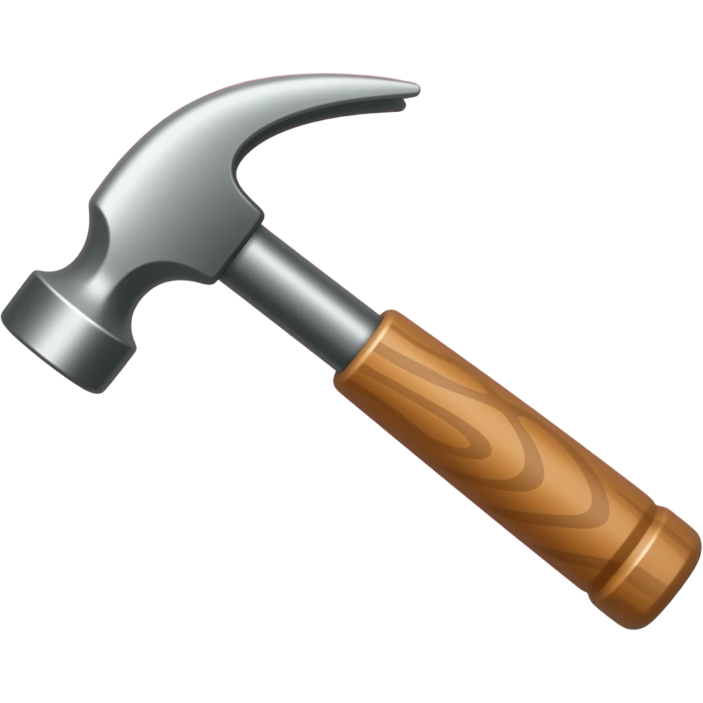pink themed hammer crossed with a pink roll of wallpaper behind it emoji