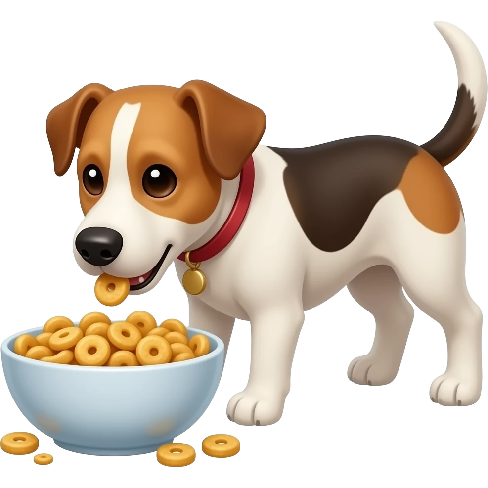 Un perro comiendo cereal de terror emoji