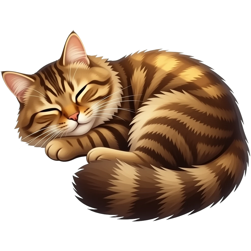 Longhaired Brown Tabby sleeping in my lap. emoji