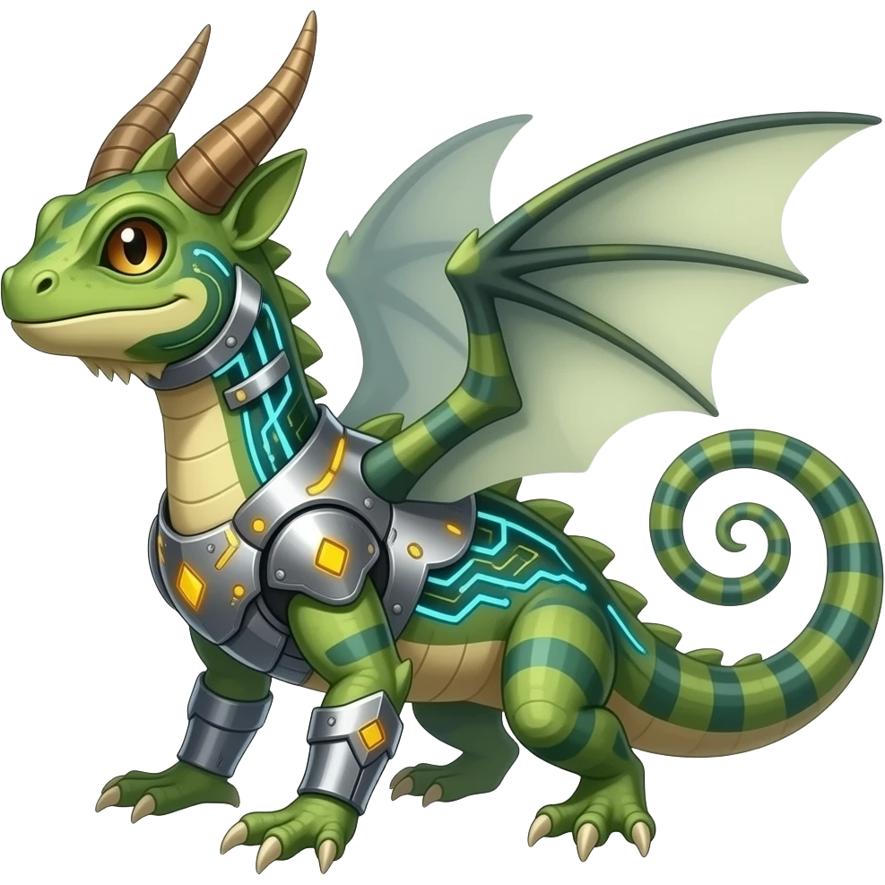 Lizard-Kecleon-Axew-Exveemon-Fakémon-hybrid, full body emoji