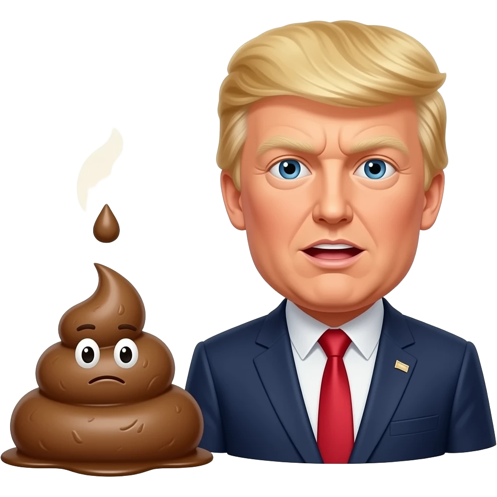 Donald Trump pooping on Elon Musk emoji | AI Emoji Generator