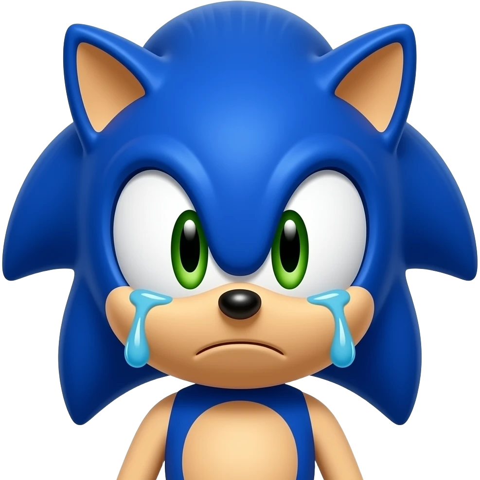 Sonic character crying emoji