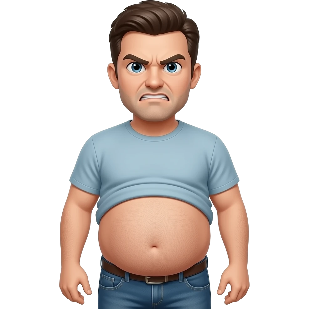 Male au ventre avec des grimace au visage emoji