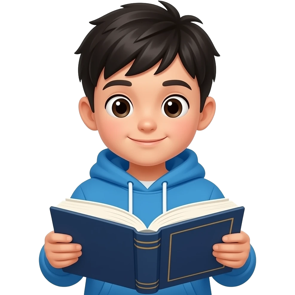 boy reading book emoji
