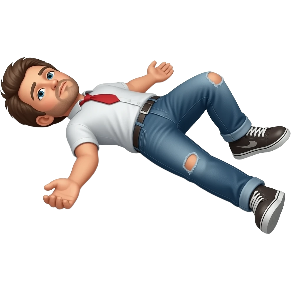 man dead lying on the ground emoji