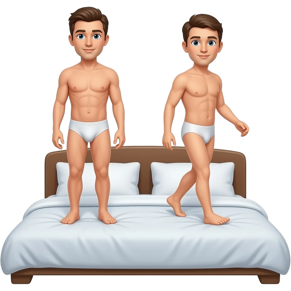 2 mans 🧍🚶🛏️ naked emoji