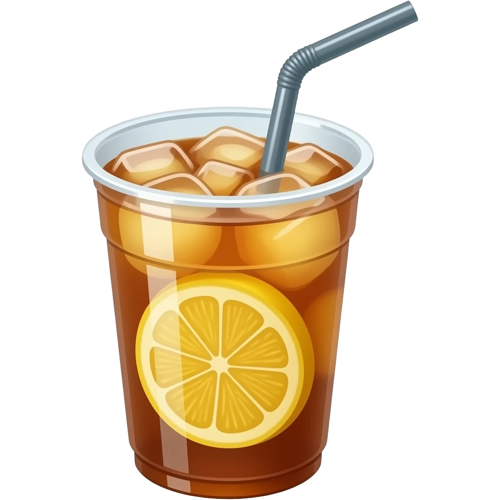 果茶 大杯 塑料杯 冰块 需要透明吸管 里面只要片状柠檬 emoji