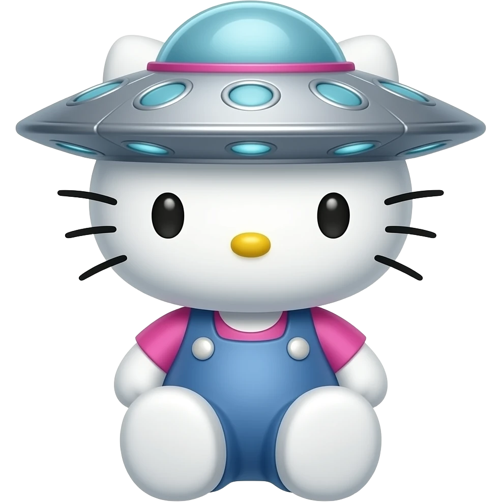 ufo alien as hello kitty emoji