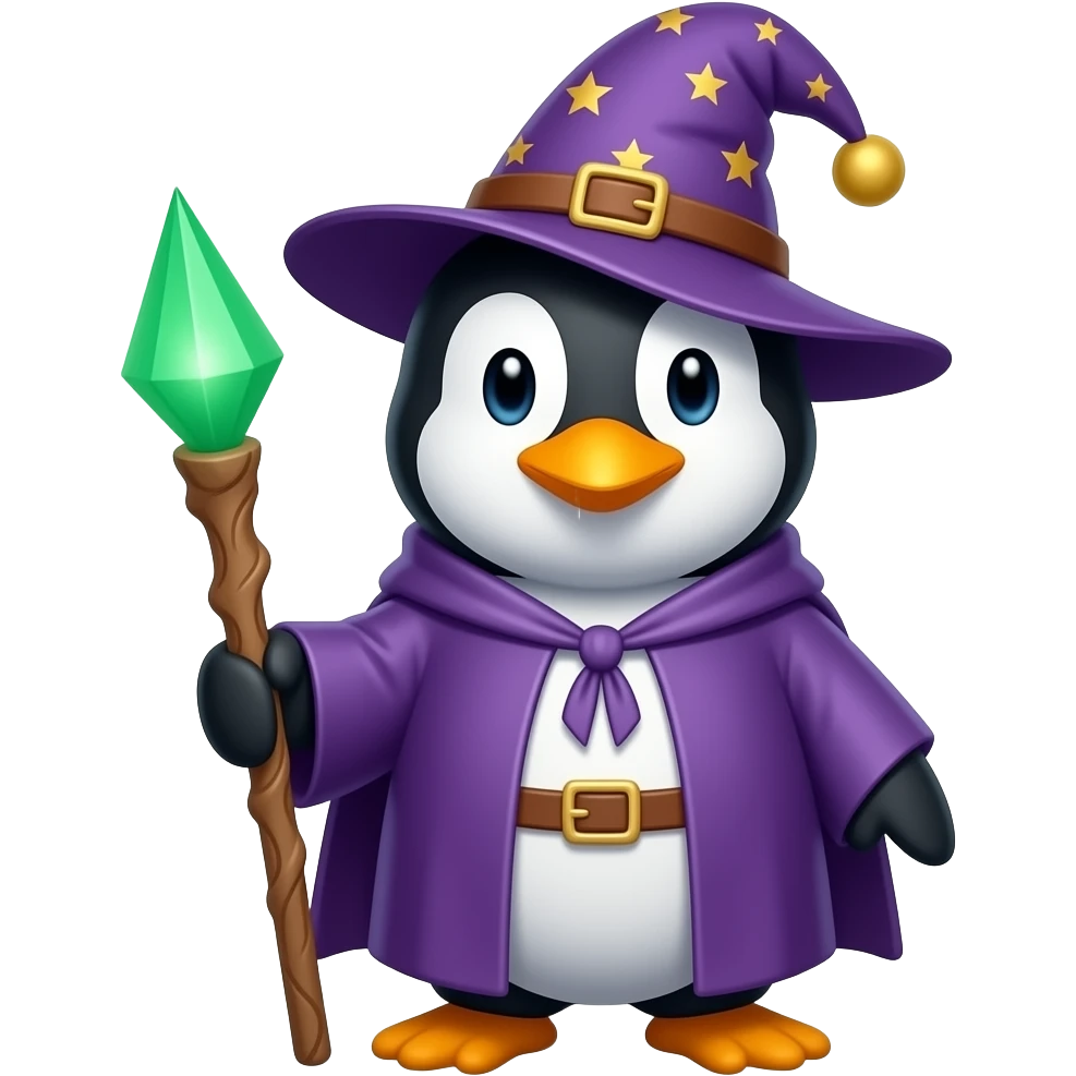 Penguin Wizard emoji