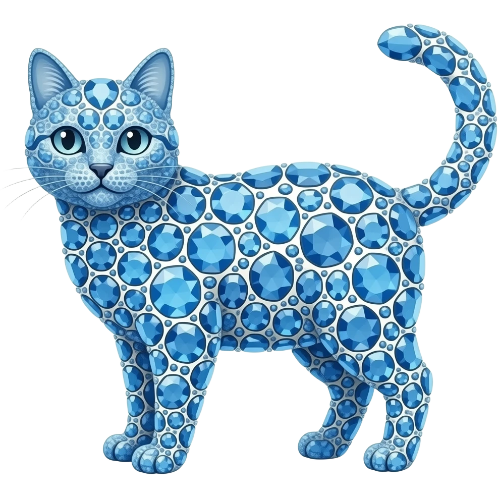 gem blue cat emoji