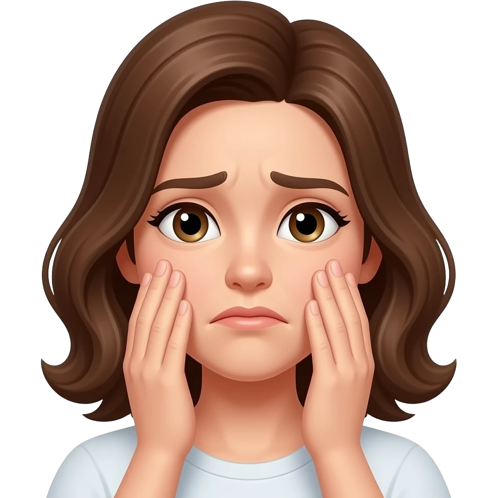 Face palm female brown hair light skin emoji