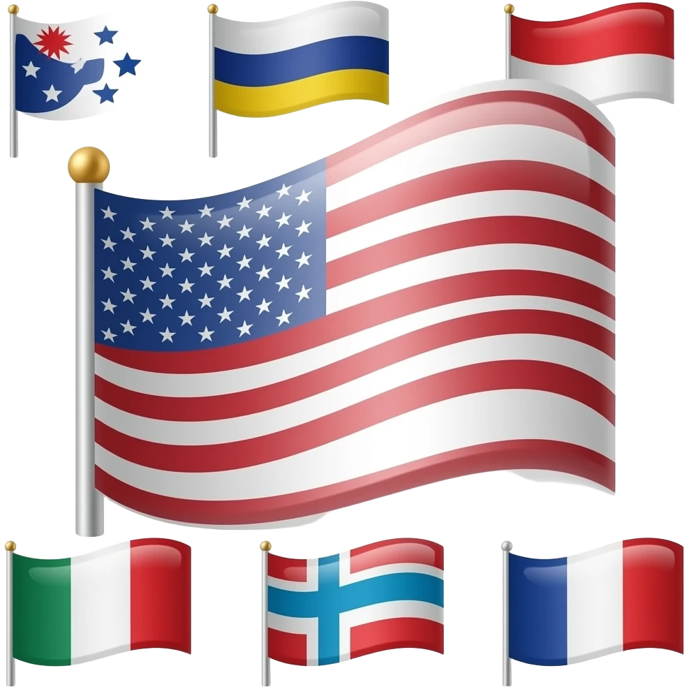 Flag different shapes emoji