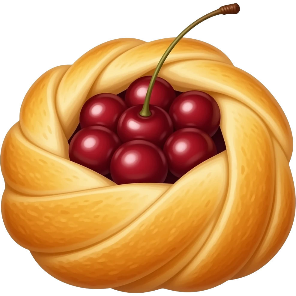 Puff pastry with cherry filling emoji