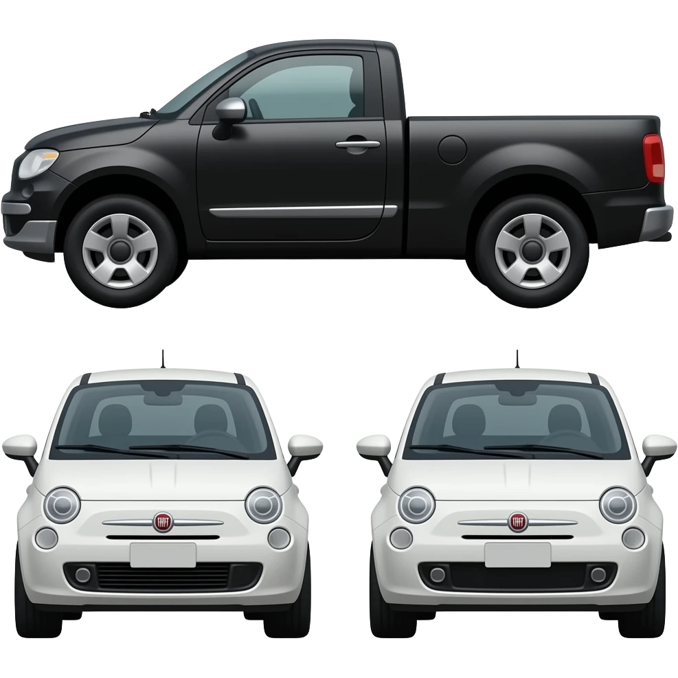 Black GMC PICKUP SUV TRUCK Of The 4 White Fiat 500 Dizzy Stars emoji ...