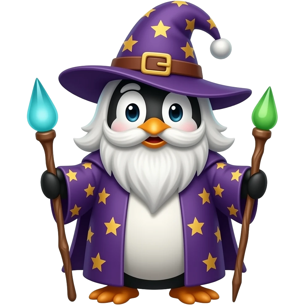 Penguin Wizard emoji