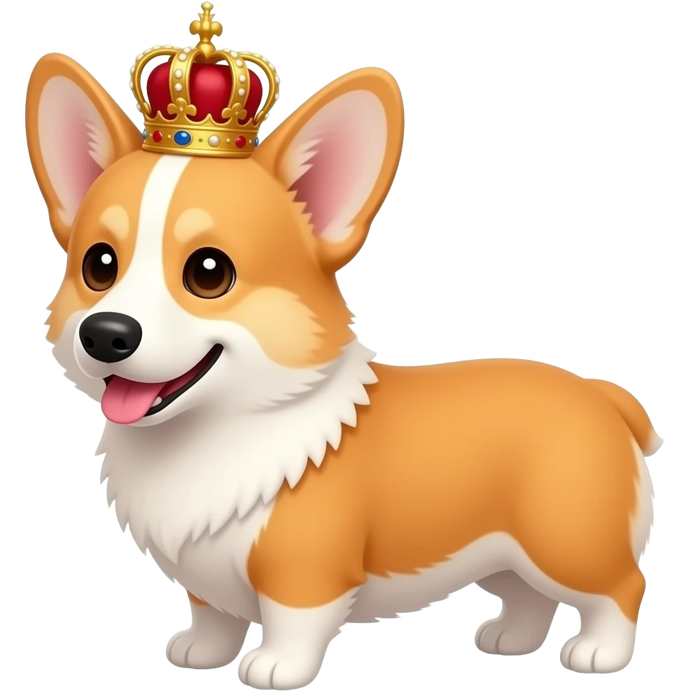 Corgi wearing a Queen's Tiara emoji