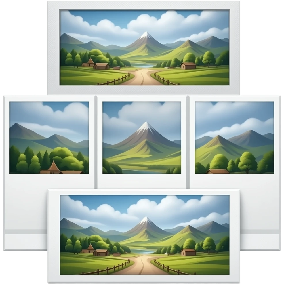 Triptych Polaroid emoji
