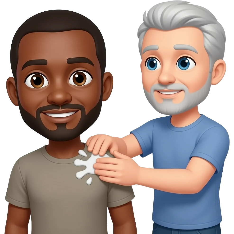 a black person getting whiped by a white person emoji