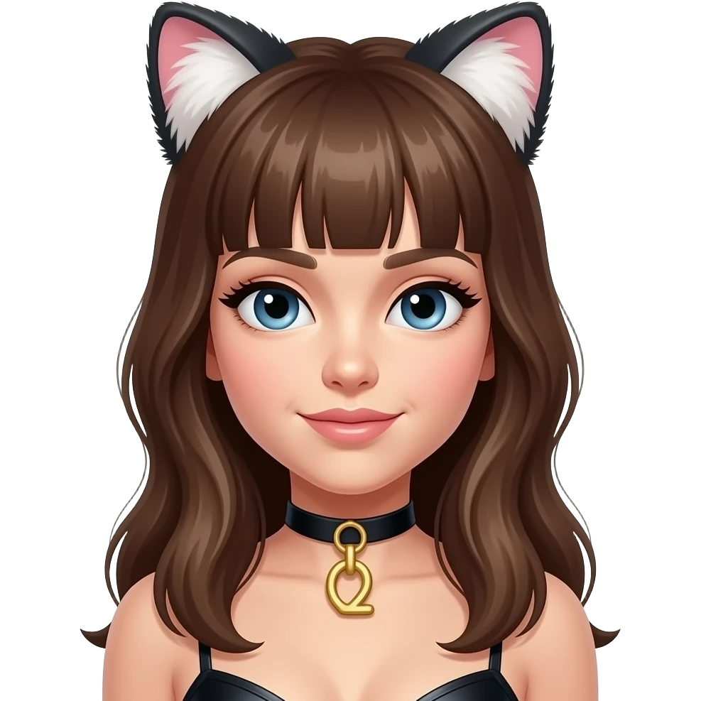 bdsm girl submissive wearing furry kitten ears emoji