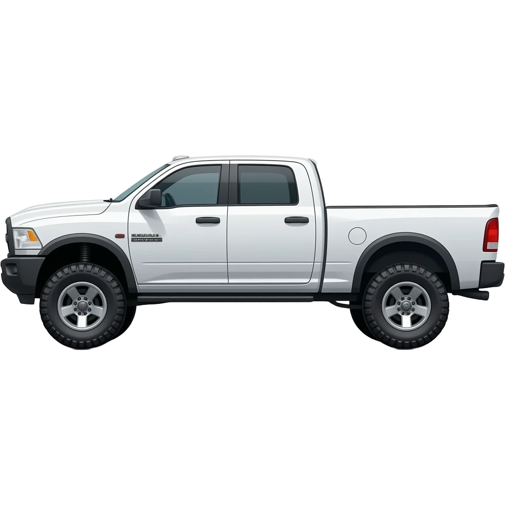 White ram 2500 Cummins off-road side emoji