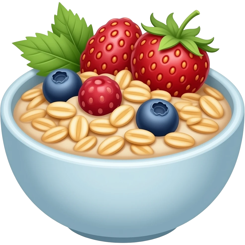 oatmeal bowl with berries emoji