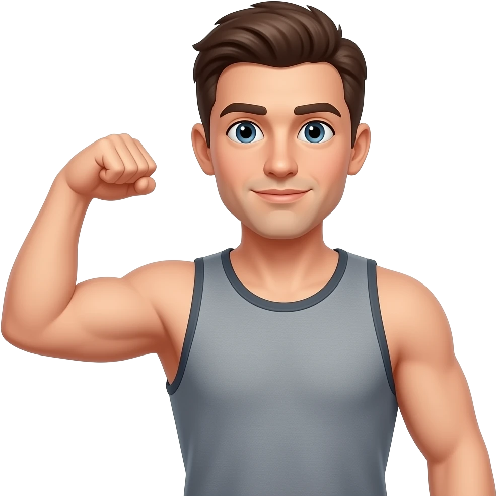 A male doing a elbow lever emoji
