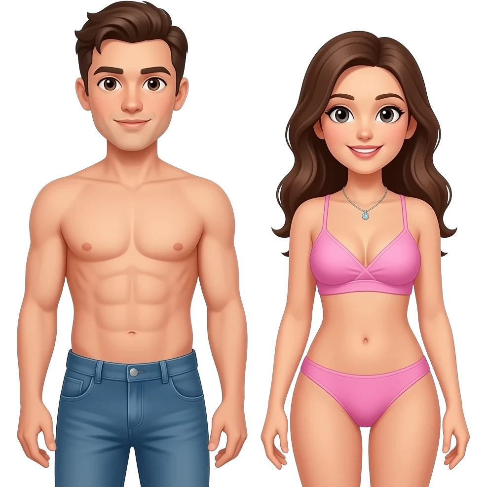 naked male female and show everything including the boobs and the pussy no clothes emoji