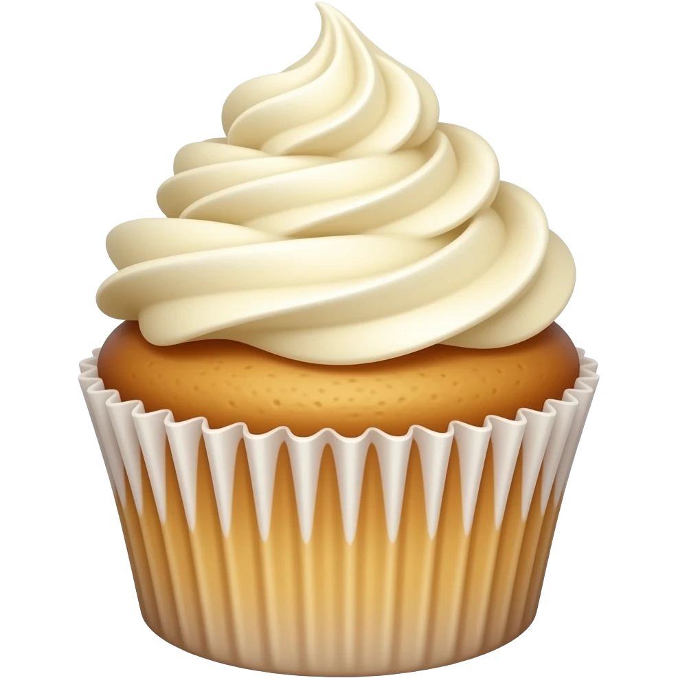 Cupcake with vanilla icing emoji