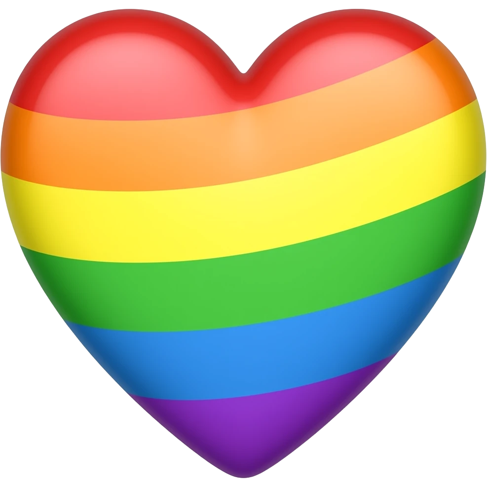 Rainbow blended emoji heart emoji