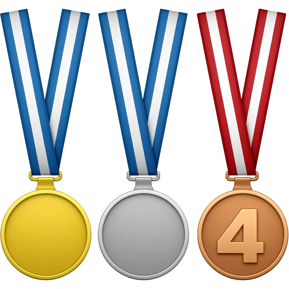 ​🥇🥈🥉 und eine 4 platz medaille in dem selben style emoji