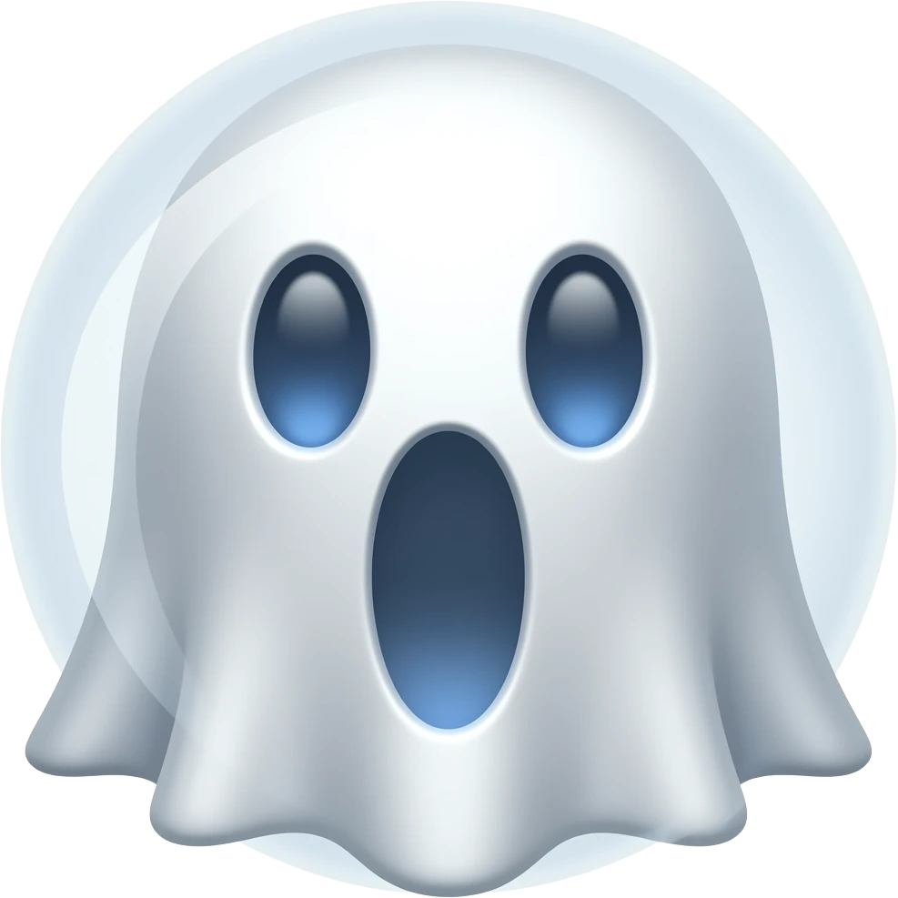 Tiny floating ghost orb emoji