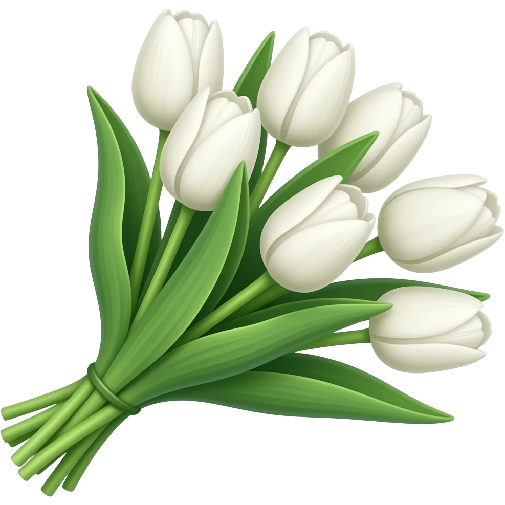 White tulip boquet emoji