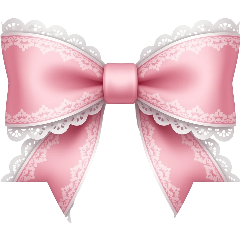 vintage rococo light pink bow with lace and frills emoji