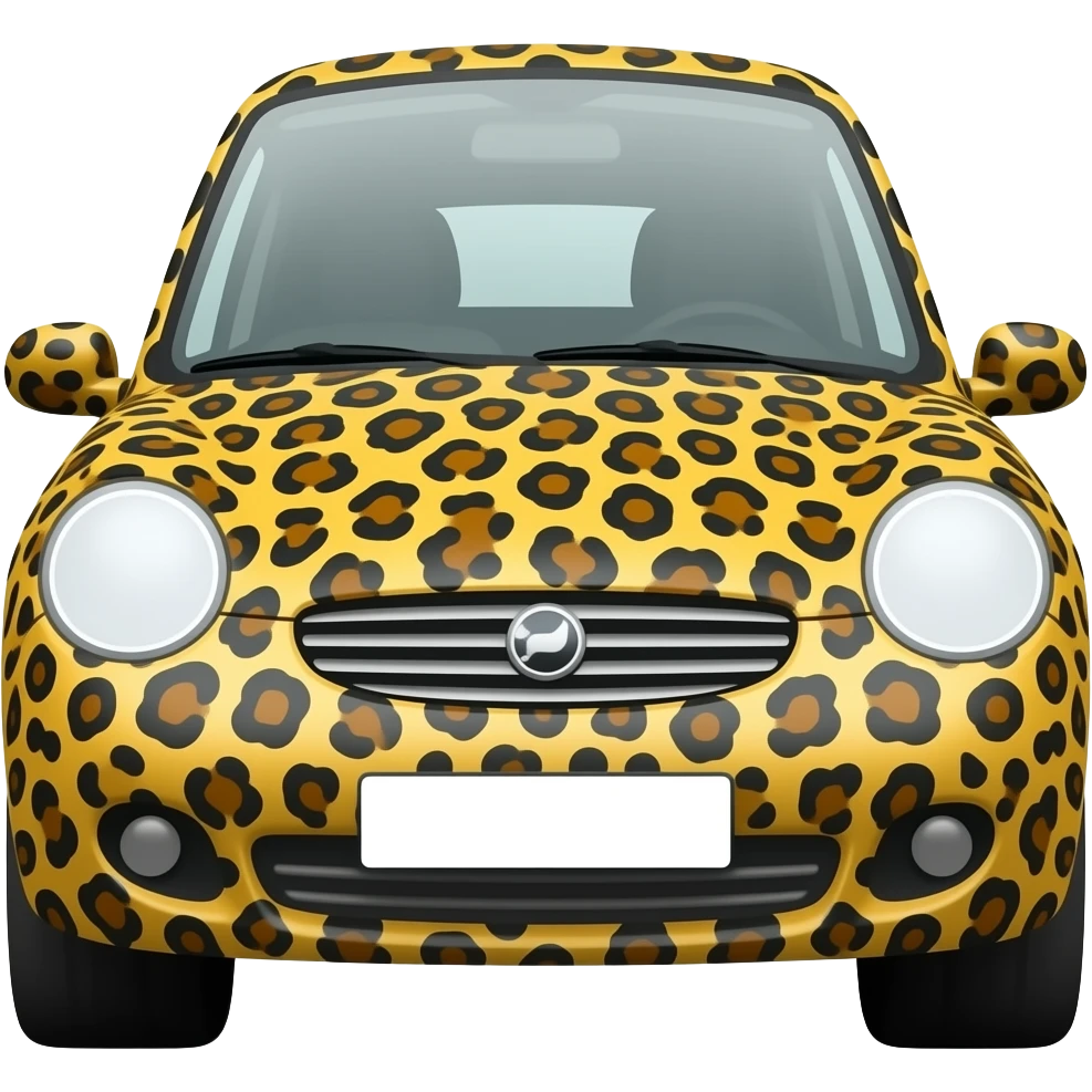 Leopard print car emoji
