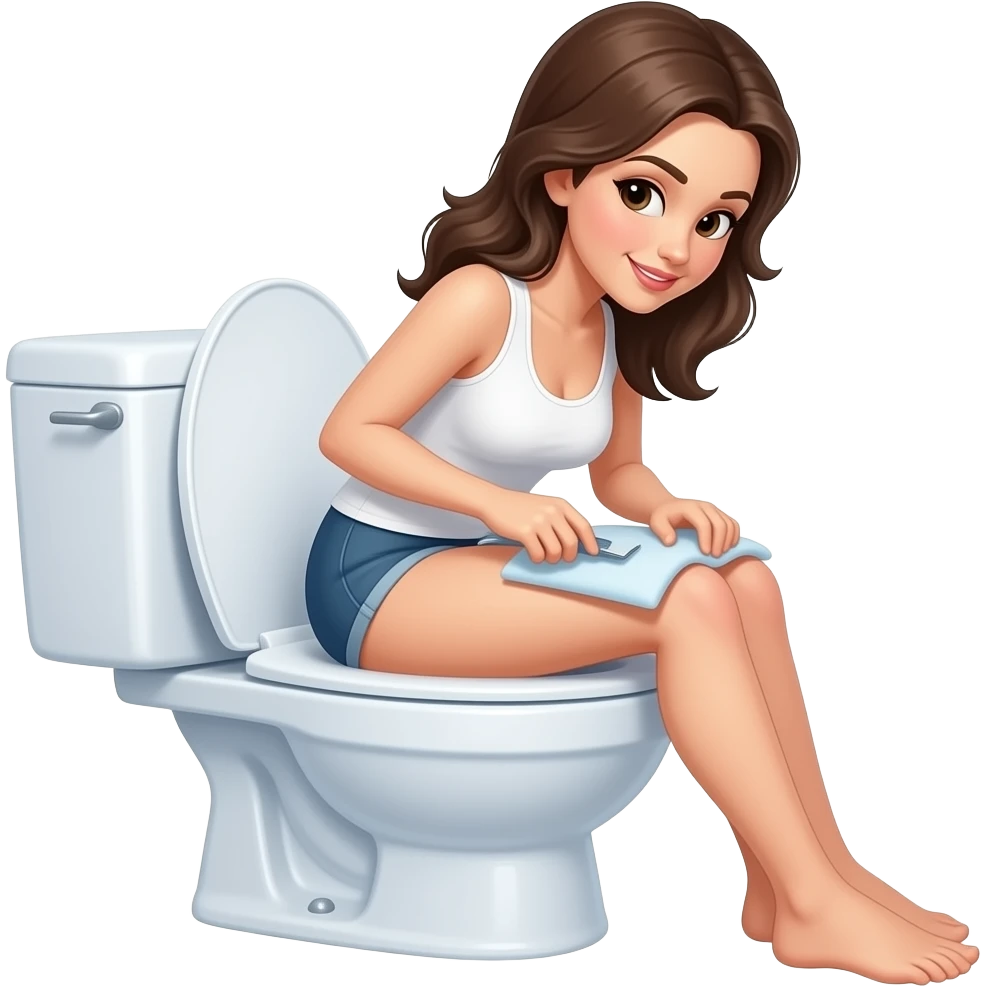 Woman on toilet working emoji