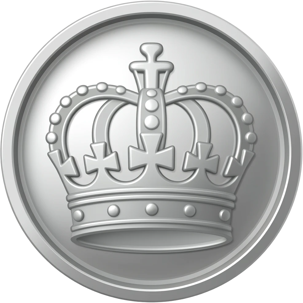 блестящия серебреная монета каролевств emoji