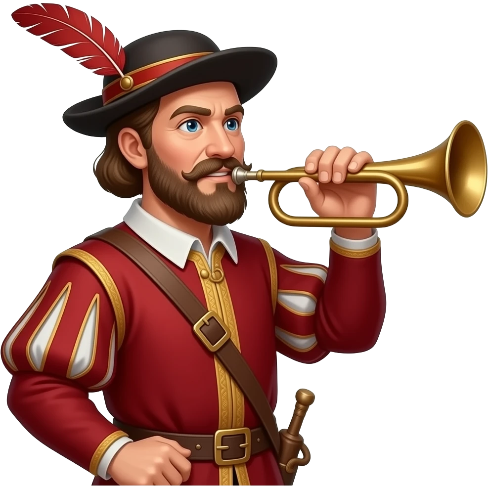 20. Medieval Town Crier     Old-fashioned village announcer dramatically starting the day. shoulder shot, face pic emoji