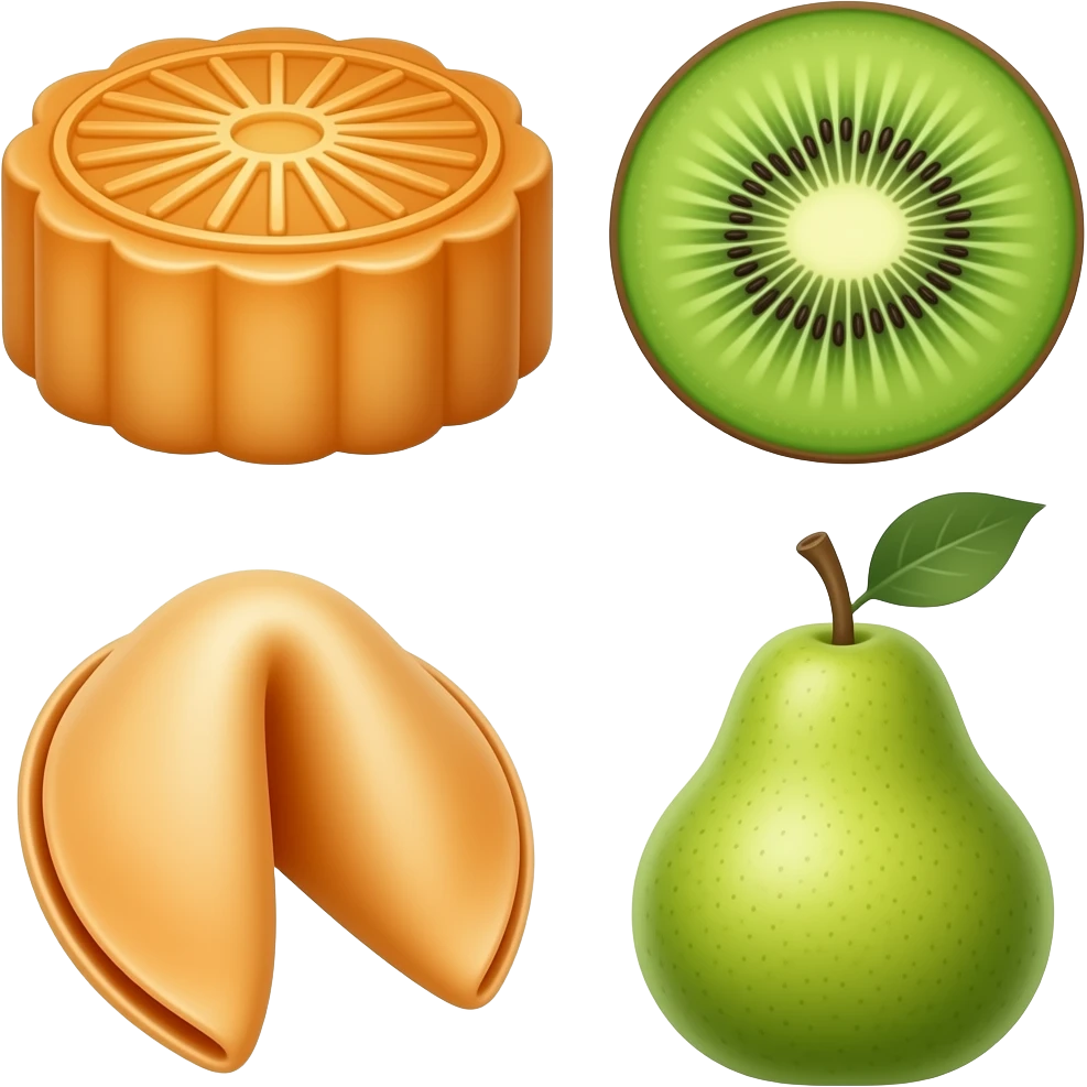🍮🥝🥠🍐 emoji